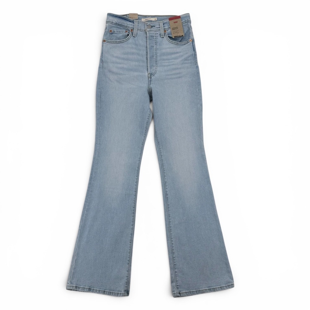 Levi's Ribcage Bootcut Jeans Women 30x33 Light Wash Super High Rise NWT